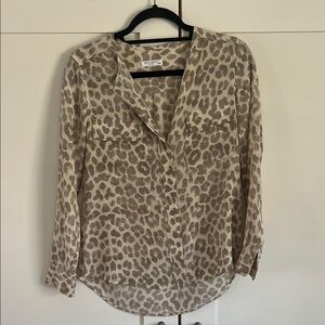Equipment Leopard Print Button-Up Blouse